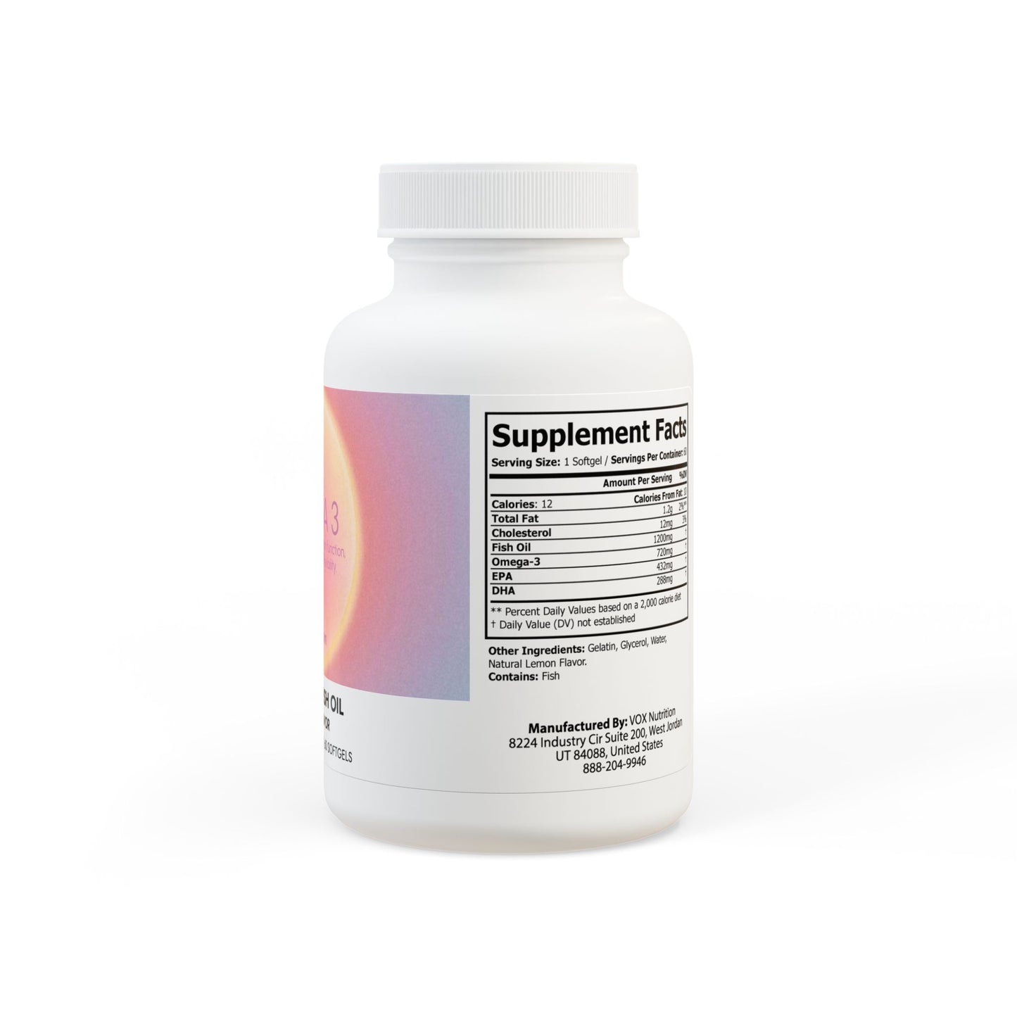 Omega 3 Fish Oil Supplement (60 Softgels)